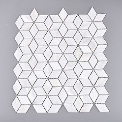 Coquillage D'eau Douce Cabochons en mosaïque de coquillages d'eau douce naturels, losange, dos plat, 41~42x23~24.5x2 mmmm, environ 108 pcs / ensemble