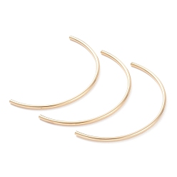 Настоящее золото 24K Бисера латунной трубки, долговечный, изогнутые бусины, трубка, реальный 24 k позолоченный, 56x2 мм, отверстие : 1.4 мм