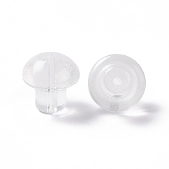 Белый Прозрачные стеклянные бусины, гриб, белые, 13.5x13.5 мм, отверстие : 1.6 мм