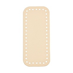 Персиковый Слойка Прямоугольная длинная нижняя часть сумки из искусственной кожи, для вязания сумки, женские сумки ручной работы поделки аксессуары, розовые, 180x80x4 мм, отверстие : 4.5 мм