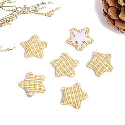 Лимонный шифон Кнопка прикрытия, тканевые кабошоны, звезда, лимонный шифон, 21 мм