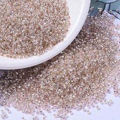 (DBS1203) Silverlined Pink Mist MIYUKI Delica Beads Small, Cylinder, Japanese Seed Beads, 15/0, (DBS1203) Silverlined Pink Mist, 1.1x1.3mm, Hole: 0.7mm, about 35000pcs/bag, 100g/bag
