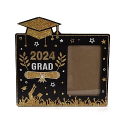 Black Graduate Theme Wood with Acrylic Rectangle Picture Frame, Home Office Decoration, Black, 184x250x120mm
