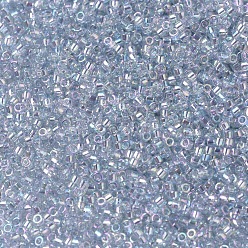 (DB0110) Transparent Light Marine Blue Gold Luster MIYUKI Delica Beads, Cylinder, Japanese Seed Beads, 11/0, (DB0110) Transparent Light Marine Blue Gold Luster, 1.3x1.6mm, Hole: 0.8mm, about 10000pcs/bag, 50g/bag