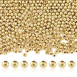 Настоящее золото 24K 500 шт. 304 бусины из нержавеющей стали, круглые, реальный 24 k позолоченный, 4x3.5~4 мм, отверстие : 1.5 мм