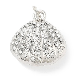 Кристалл Подвески из сплава и страза, с имитацией жемчуга asb, формы раковины, с целью перехода в кольце, кристалл, 30x29.5x17.5 мм, отверстие : 6 мм