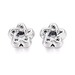 Silver Plated UV Plating Acrylic Beads, Pentagram, Silver Plated, 16x16.5x8mm, Hole: 2.2mm