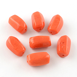 Помидор Колонки имитация драгоценных камней акриловые бусины, помидор, 25x15x13 мм, Отверстие : 2 мм , около 130 шт / 500 г