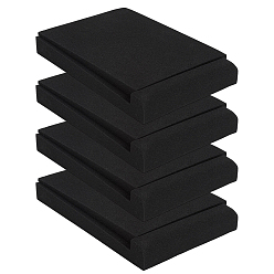 Negro 2Almohadillas de esponja antichoque para altavoces de monitorización, Rectángulo, negro, 270~300x200x17~37 mm