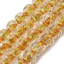 (932FM) Темно-синий аква-матовый с подкладкой Нити из фольги в технике лэмпворк, самородки, темно-золотистые, 12~12.5x10~11x10~11 мм, отверстие : 1.5 мм, около 30 шт / нитка, 14.37 дюйм (36.5 см)