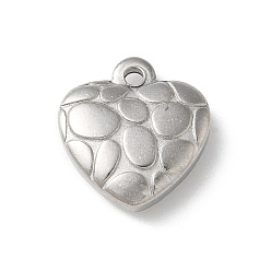 Нержавеющая Сталь Цвет 304 подвески из нержавеющей стали, сердце, цвет нержавеющей стали, 15x15x3.5 мм, отверстие : 1.8 мм