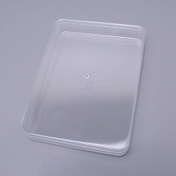 Прозрачный Ящик для хранения контейнеров из полистирола, с крышками, прямоугольные, прозрачные, 18x13.4x3 см, Внутренний размер: 17.6x13.1 см