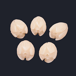 Персиковый Слойка Окрашенные синтетические коралловые бусы, Жасмин, розовые, 8~8.5x6.5~7 мм, отверстие : 1 мм