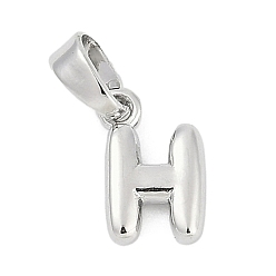 Letter H Латунь прелести, буквы, без кадмия и без свинца, долговечный, стойки покрытие, Письмо ч, 10x6.5x2.5 мм, отверстие : 3x5 мм