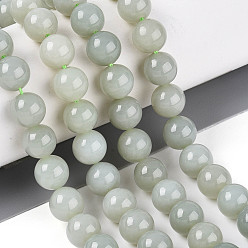 Другие Нефриты Нити натуральных нефритовых бусин гетянь, круглые, 7.5~8 мм, отверстие : 1~1.2 мм, около 48~49 шт / нитка, 14.76~14.96 дюйм (37.5~38 см)
