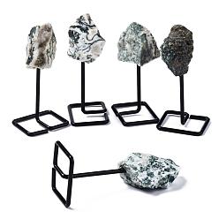 Древесный агат Украшения дисплея агата натурального дерева, грубый необработанный камень, с напылением железа, самородки, 111~158 мм