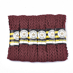 Коричневый Ленты из полипропиленового волокна, форма волны, коричневые, 7~8 мм, 15 двор / пачка, 6 расслоения / мешок