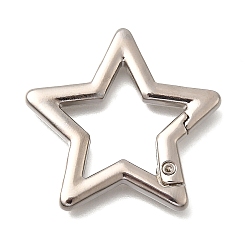Платина Пружинные кольца из цинкового сплава, звезда, платина, 30x31.5x3.5 мм
