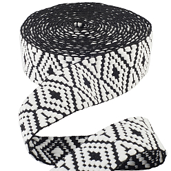 Черный 5 ярдов ленты из полиэстера и хлопка в этническом стиле, для аксессуара одежды, чёрные, 1-1/2 дюйм (38 мм)