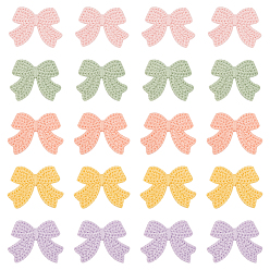 (52) Непрозрачная лаванда 50шт 5 цвета шерстяная пряжа пришить заплатки, аппликации из ткани, бантом, разноцветные, 27x35x2 мм, 10 шт / цвет