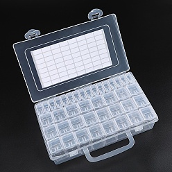 Прозрачный 40 отделения съемные пластиковые контейнеры для шариков, ящик для хранения стразов для нейл-арта, прозрачные, 22.3x12.8x5.5 см