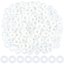 White 200Pcs Nylon Gaskets, Ring, White, 12x1mm, Hole: 5mm