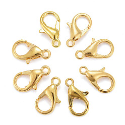 Golden Zinc Alloy Lobster Claw Clasps, Parrot Trigger Clasps, Cadmium Free & Nickel Free & Lead Free, Golden, 12x6mm, Hole: 1.2mm