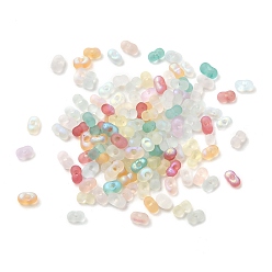 (52) Непрозрачная лаванда Стеклянный матовый бисер, арахис, с покрытием AB цвета, разноцветные, 6x3.5x3 мм, отверстие : 1 мм, около 100 шт / упаковка