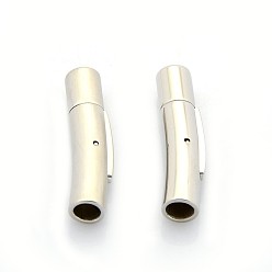 Нержавеющая Сталь Цвет Устойчивые к потускнению смешанные стили глазурованные или матовые колонны 304 застежки-байонет из нержавеющей стали для ожерелий, цвет нержавеющей стали, 28x7 мм, отверстие : 4 мм