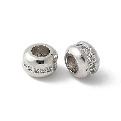 Платина Латунные микропаве из прозрачного кубического циркония, без свинца и без кадмия, долговечный, стойки покрытие, рондель, платина, 4.5x6.5 мм, отверстие : 2.5 мм