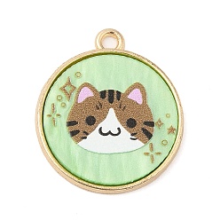 Cat Shape Подвески из сплава , с акриловой, без кадмия, без никеля и без свинца, плоско-круглые, форма кошки, 23x20x2 мм, отверстие : 1.8 мм