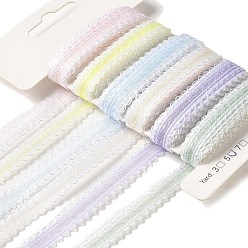 (52) Непрозрачная лаванда Наборы лент из полиэстера и нейлона с окантовкой пико, для изготовления бантов, Подарочная упаковка, разноцветные, 3/8 дюйм (9~11 мм), около 5.00 ярдов (4.57 м) / мешок