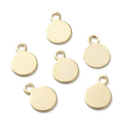 Настоящее золото 24K Латунь прелести, штамповка пустой метки, долговечный, плоско-круглые, реальный 24 k позолоченный, 8.5x6x0.5 мм, отверстие : 1.5 мм