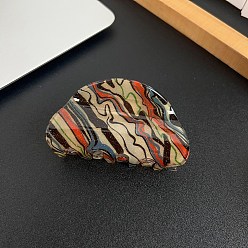 Лимонный шифон Акриловые заколки для волос на когтях, для женщин девушек, вентилятор, лимонный шифон, 45x82 мм