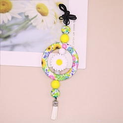 Flower Silicone Beads Big Pendants, Flower, 19.29x2.56 inch(49x6.5cm)