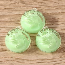 Бледно-Зеленый 10Подвески из полупрозрачной смолы в форме еды, очаровательные булочки с начинкой на пару, бледно-зеленый, 28x24 мм, 10 шт / комплект