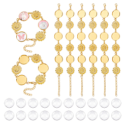 Золотой Литые браслеты делает, со стеклянными кабошонами , золотые, 7-5/8 дюйм (19.5 см)