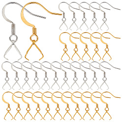 Платиновый & Золотой 40 пара 2 цветных латунных крючков для сережек, проволока для ушей с дужками из сплава для ледоруба, платиной и золотом, 24 мм, 20 пара / цвет