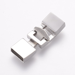 Stainless Steel Color 304 Stainless Steel Snap Lock Clasps, Smooth Surface, Stainless Steel Color, 34.5x12x5mm, Hole: 3x10mm