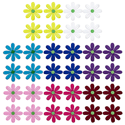 (52) Непрозрачная лаванда 32шт 8 цвета полиэстер гладить/пришивать нашивки, термоклей, аппликации из ткани, цветок, разноцветные, 55 мм, 4 шт / цвет