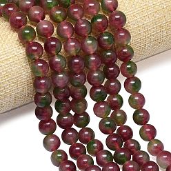 Индийский Красный Натуральный Malaysia нефритовые бусы пряди, окрашенная и подогревом, круглые, Индийская красная, 10 мм, отверстие : 1.2 мм, около 38~40 шт / нитка, 15.08''~15.16'' (38.3~38.5 см)