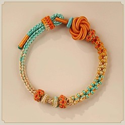 Оранжевый Браслеты ручной вязки из полиэстера и вощеной ткани для мужчин и женщин, узел, оранжевые, внутренний диаметр: 2-3/8 дюйм (6 см)