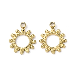 Настоящее золото 18K 304 прелести нержавеющей стали, очарование солнца, реальный 18 k позолоченный, 10.5x8.5x0.9 мм, отверстие : 1 мм