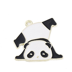 Золотой Подвески из эмали и сплава, прелести панды, золотые, 23.5x24.5x1.5 мм, отверстие : 1.7 мм