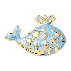 Whale Океан 304 подвески из нержавеющей стали, с эмалью, золотые, прелести кита, 31x45x4.5 мм, отверстие : 1.8 мм