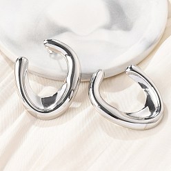 Нержавеющая Сталь Цвет 304 из нержавеющей стали серьги, U-образный, цвет нержавеющей стали, 41x34 мм