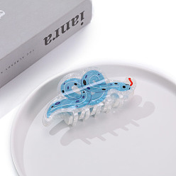 Васильковый Заколки для волос с когтями из ацетата целлюлозы (смола), змея, васильковый, 110x50x43 мм