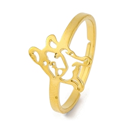 Собака 201 регулируемое кольцо из нержавеющей стали для женщин, животное/заметка/футбол, собака, 12.5 мм, внутренний диаметр: 18 мм