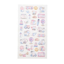 Coloré Autocollants en plastique 3d gonflés, dessin animé stickers, avec une image en résine époxy à l'intérieur, colorées, 21x9.5x6mm, motif: 9~23x8~30.5 mm