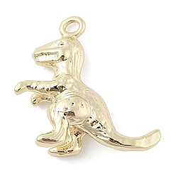 Dinosaur Латунные подвески, без кадмия, без никеля и без свинца, животные прелести, реальный 18 k позолоченный, динозавр, 17x17.5x6.5 мм, отверстие : 1.2 мм